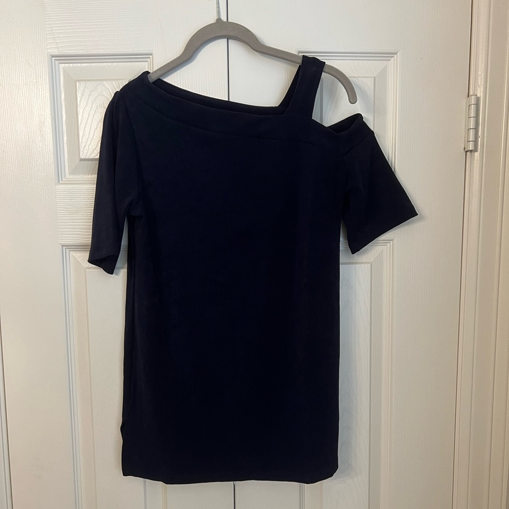 Chicos Travelers Off the Shoulder Elbow Length Sleeve Tunic